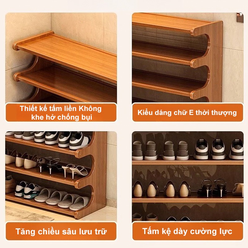 Kệ Giày Giá Giày Gỗ Đa Năng 2/3/4/5/6 Tầng Kết Hợp Đựng Giày Và Trang Trí   Đựng Được 2-24 Đôi