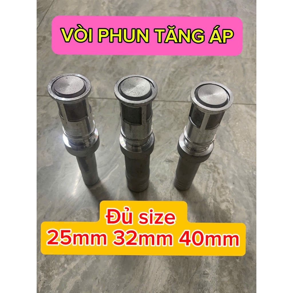 Đầu Vòi Tăng Áp Nhôm Tưới Cây Dùng Cho Ống Nước Phi 25 Phi 32 Phi 40