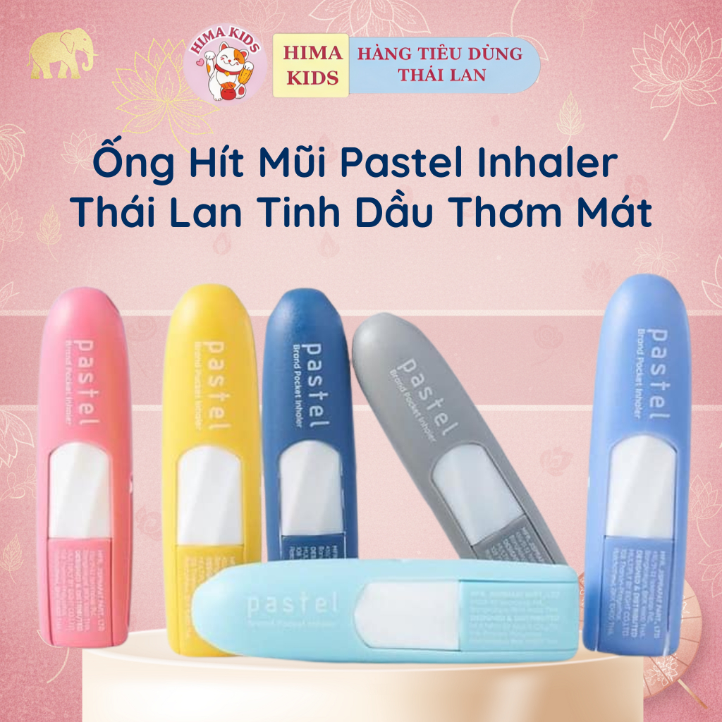 Ống Hít Mũi Pastel Inhaler Thái Lan, Tinh Dầu Thơm Mát, Tỉnh Táo, Tiện ...
