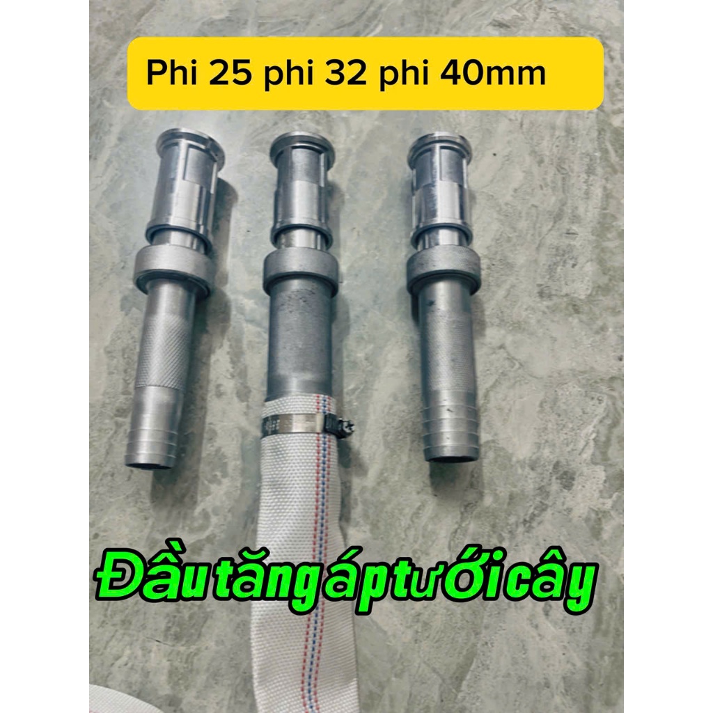 Đầu Vòi Tăng Áp Nhôm Tưới Cây Dùng Cho Ống Nước Phi 25 Phi 32 Phi 40