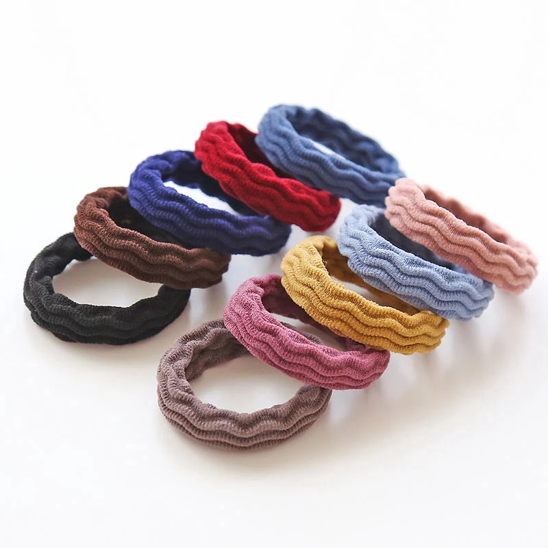 Set 10 Dây Cột Tóc Sóng Đơn Giản Dễ Sử Dụng Xinh Xắn Dễ Thương Không Đường May Không Đau Tóc