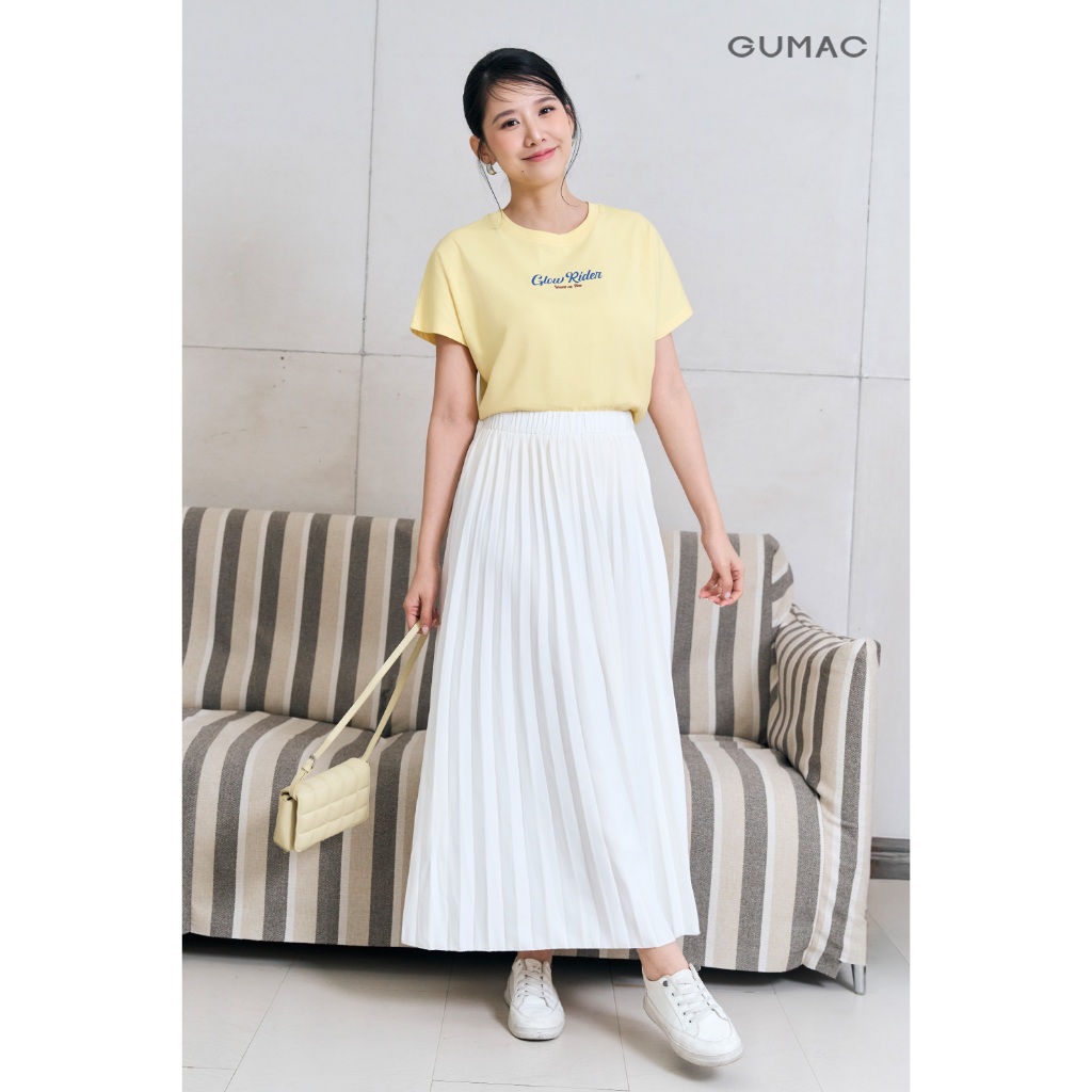 [NEW] Áo thun nữ GUMAC form suông cánh dơi in art phối màu  ATF12031