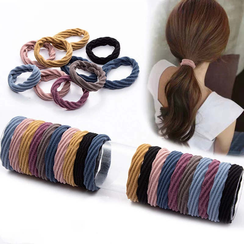 Set 10 Dây Cột Tóc Sóng Đơn Giản Dễ Sử Dụng Xinh Xắn Dễ Thương Không Đường May Không Đau Tóc