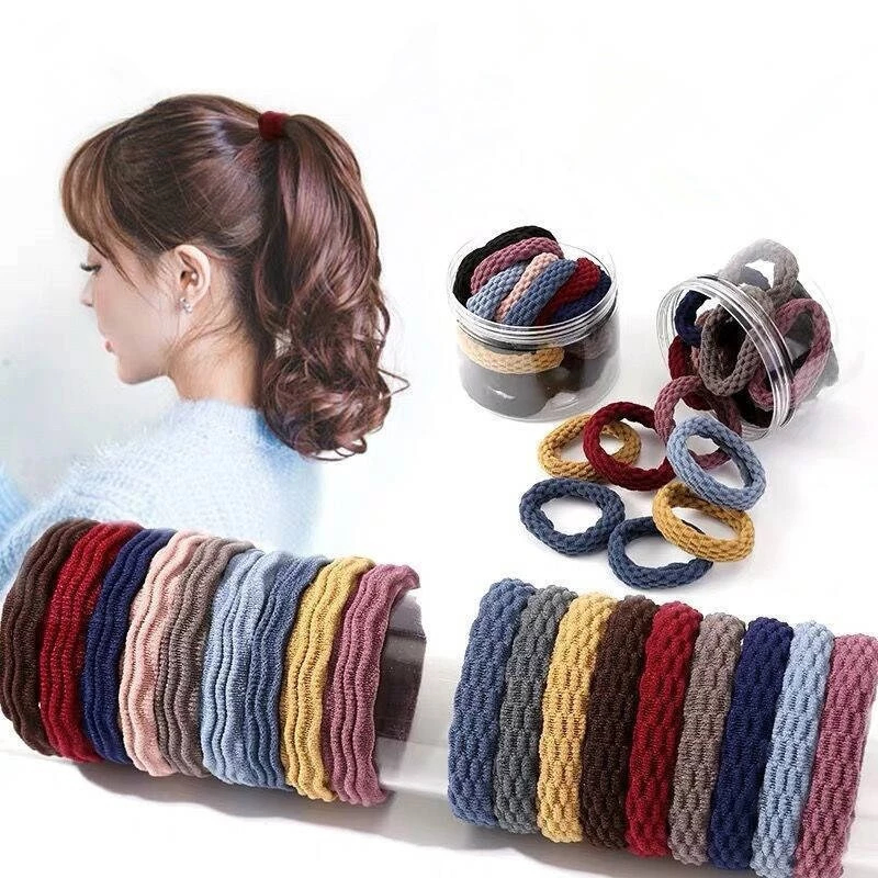 Set 10 Dây Cột Tóc Sóng Đơn Giản Dễ Sử Dụng Xinh Xắn Dễ Thương Không Đường May Không Đau Tóc