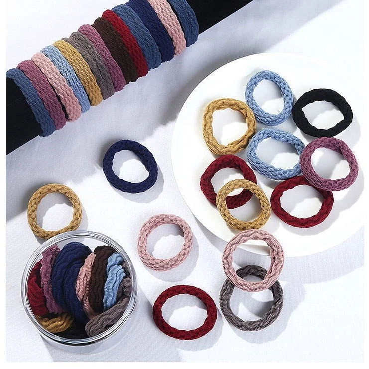 Set 10 Dây Cột Tóc Sóng Đơn Giản Dễ Sử Dụng Xinh Xắn Dễ Thương Không Đường May Không Đau Tóc