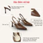 Giày Cao Gót Slingback 7cm Quai Ngang Dây Đá Pixie H385