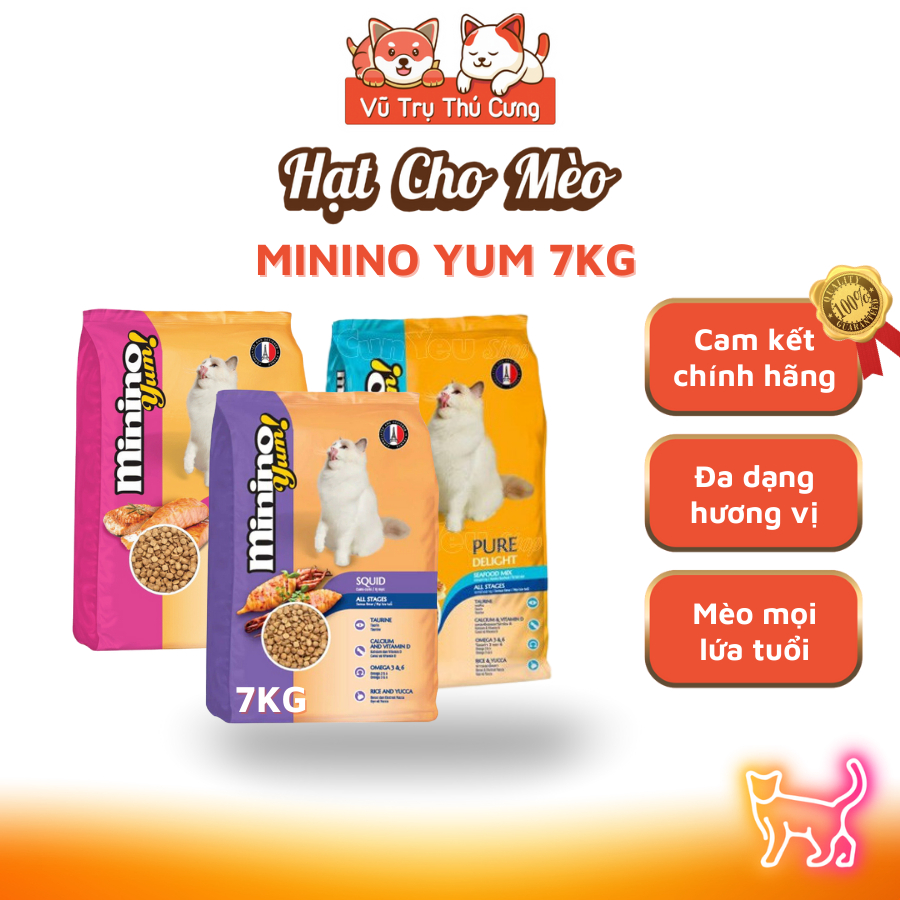 Thức Ăn Hạt Cho Mèo Minino Yum 7Kg