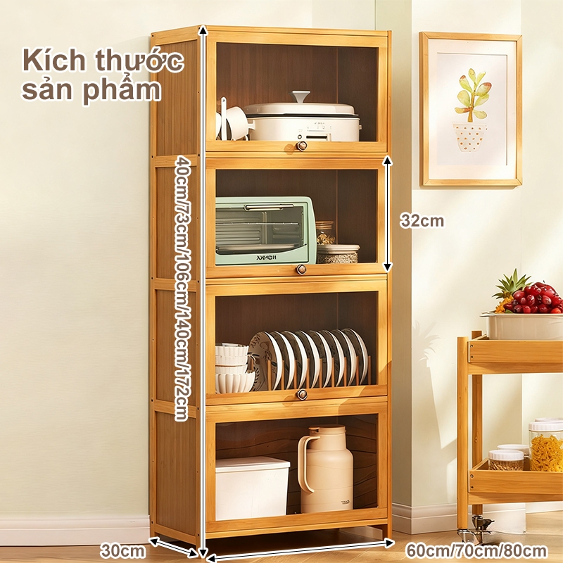 Tủ Bếp Gọn Gàng Tủ Gỗ Đa Năng Trang Trí Giải Pháp Lưu Trữ Linh Hoạt 1/2/3/4/5 Tầng Bảo Hành 10 Năm