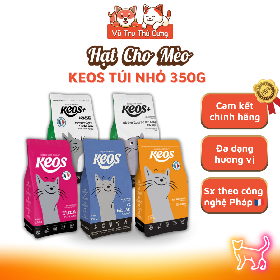 Thức Ăn Hạt Keos Cho Mèo Kén Ăn 350g