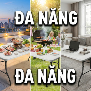 KUKA Bàn Xếp Dã Ngoại Gấp Gọn Vali - Bàn Ăn Ngoài Trời Nhôm Chống Nước Tiệc BBQ Sân Vườn