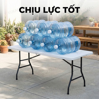 KUKA Bàn Xếp Dã Ngoại Gấp Gọn Vali - Bàn Ăn Ngoài Trời Nhôm Chống Nước Tiệc BBQ Sân Vườn
