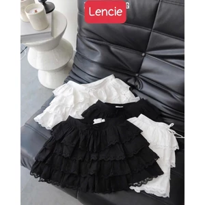 TVK009 - Chân váy tầng bèo cho bé gái màu trắng đen phối đồ hiphop năng động size 10-45kg
