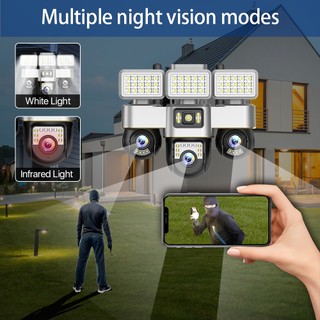 V380 Pro Đèn đường LED + camera giám sát ba mắt, WIFI,điều khiển từ xa qua ứng dụng,Xoay 360°，Điều khiển bằng điện thoại