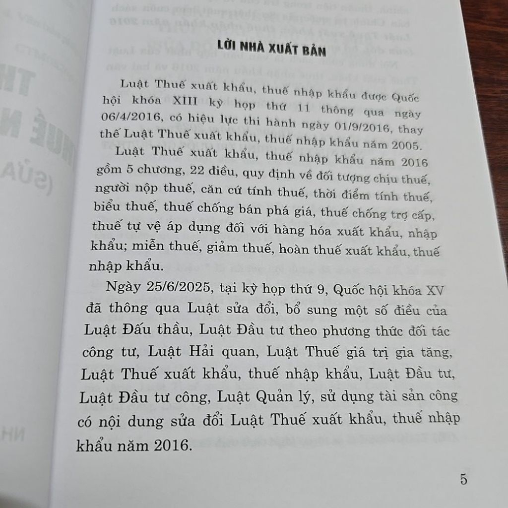 Sách - Luật thuế xuất khẩu, thuế nhập khẩu (NXB Chính trị quốc gia sự thật)