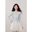 Áo Cardigan Nữ Mỏng Cổ V Buộc Nơ Màu Xanh Nhạt Phong Cách Tiểu Thư Hàn Quốc – Áo Len Nữ Dài Tay
