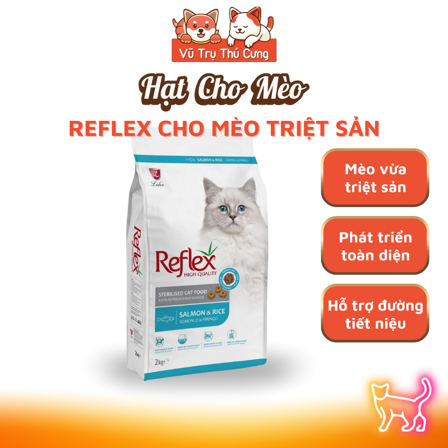 Hạt Reflex dành cho Mèo triệt sản 2Kg, Nhập Châu Âu