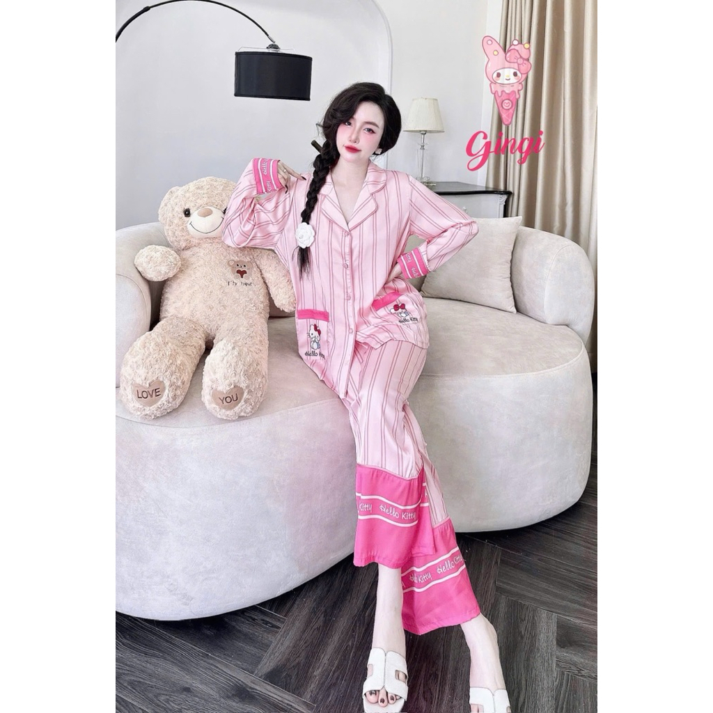 [24/1/2026]Tay dài quần dài pijama phom 68kg,lụa latin mềm nhẹ mát