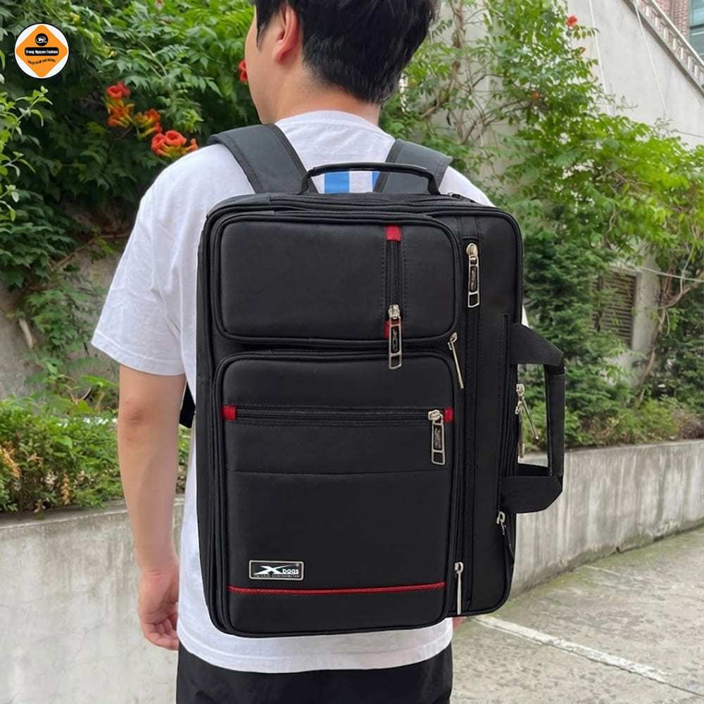 Cặp Học Sinh Đa Năng Xbags Pride XB 4102 Màu Đen Sang Trọng, Chống Nước, Đựng Được Laptop 17 Inch!