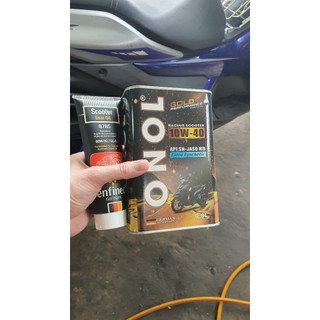 Combo Nhớt & Láp Xe Máy Tay Ga – Giảm Ma Sát, Tăng Hiệu Suất - Senfineco 8785 & ONOL 10W4 FULL Tổng Hợp API SP -MVNauto