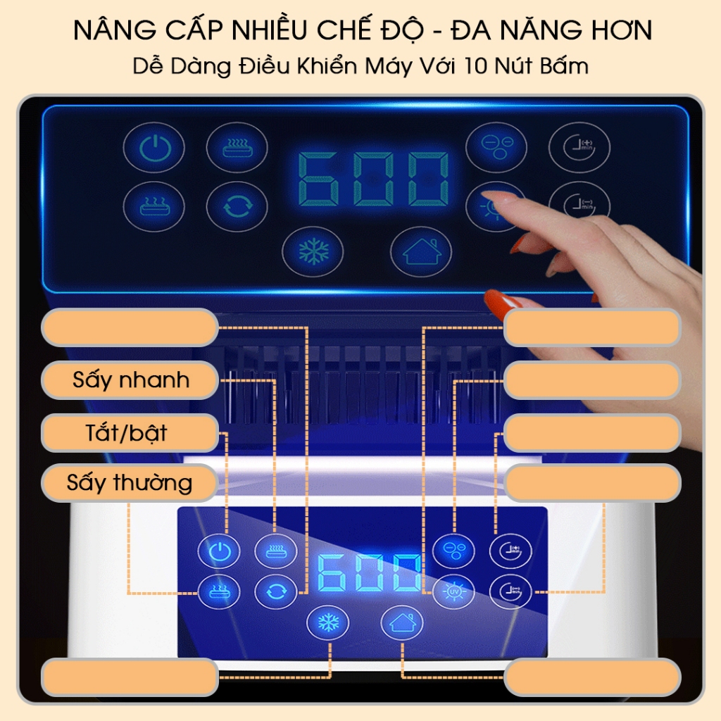 Máy Sấy Quần Áo công suất lớn 2600w, Tủ Sấy Quần Áo Gấp Gọn Khô Nhanh, UV Khử Mùi Diệt Khuẩn, Mốc