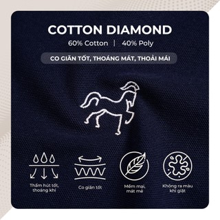 Áo polo nam cao cấp BRIDON cổ V, BST STALLION vải CVC Diamond, sang trọng - POLOMANOR