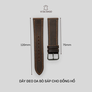 Dây Đồng Hồ Da Bò Sáp cổ điển - thương hiệu  Ví Da SAGO