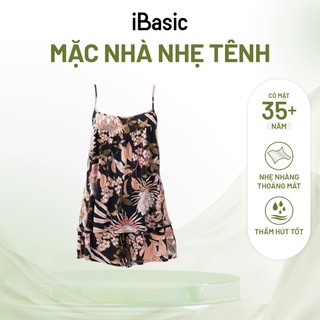 Bộ mặc nhà nữ iBasic thun lạnh quần đùi áo 2 dây HOMW065