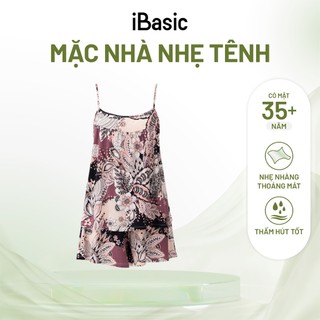 Bộ mặc nhà nữ iBasic thun lạnh quần đùi áo 2 dây HOMW065
