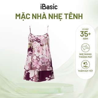 Bộ mặc nhà nữ iBasic thun lạnh quần đùi áo 2 dây HOMW065