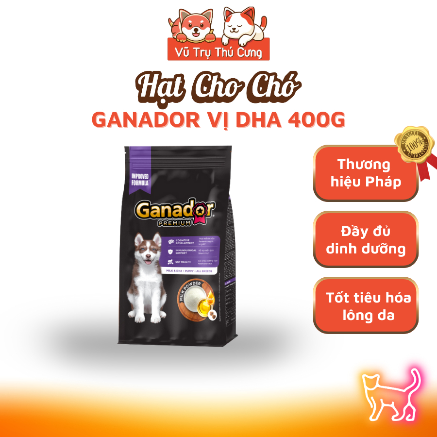 Thức ăn hạt Ganador Puppy Sữa & DHA cho chó con 400g