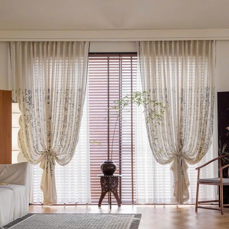RÈM linen lá trúc - trang Trí Phòng Ngủ,Phòng Khách, Voan spa,Decor ...