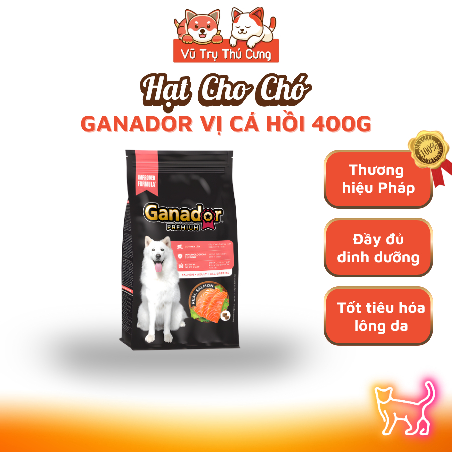 Hạt cho chó trưởng thành Ganador vị cá hồi 400g