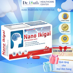 Viên uống Chống Tai biến não Nano lkigai - Bổ Não giảm đau đầu, hoa mắt, chóng mặt, rối loạn tiền đình Hộp 40 viên