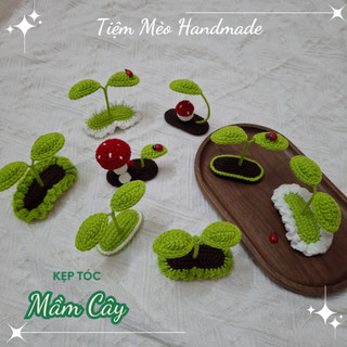 [Ảnh Thật + Sẵn hàng] Kẹp tóc Mầm Cây, Nấm Bằng Len Handmade