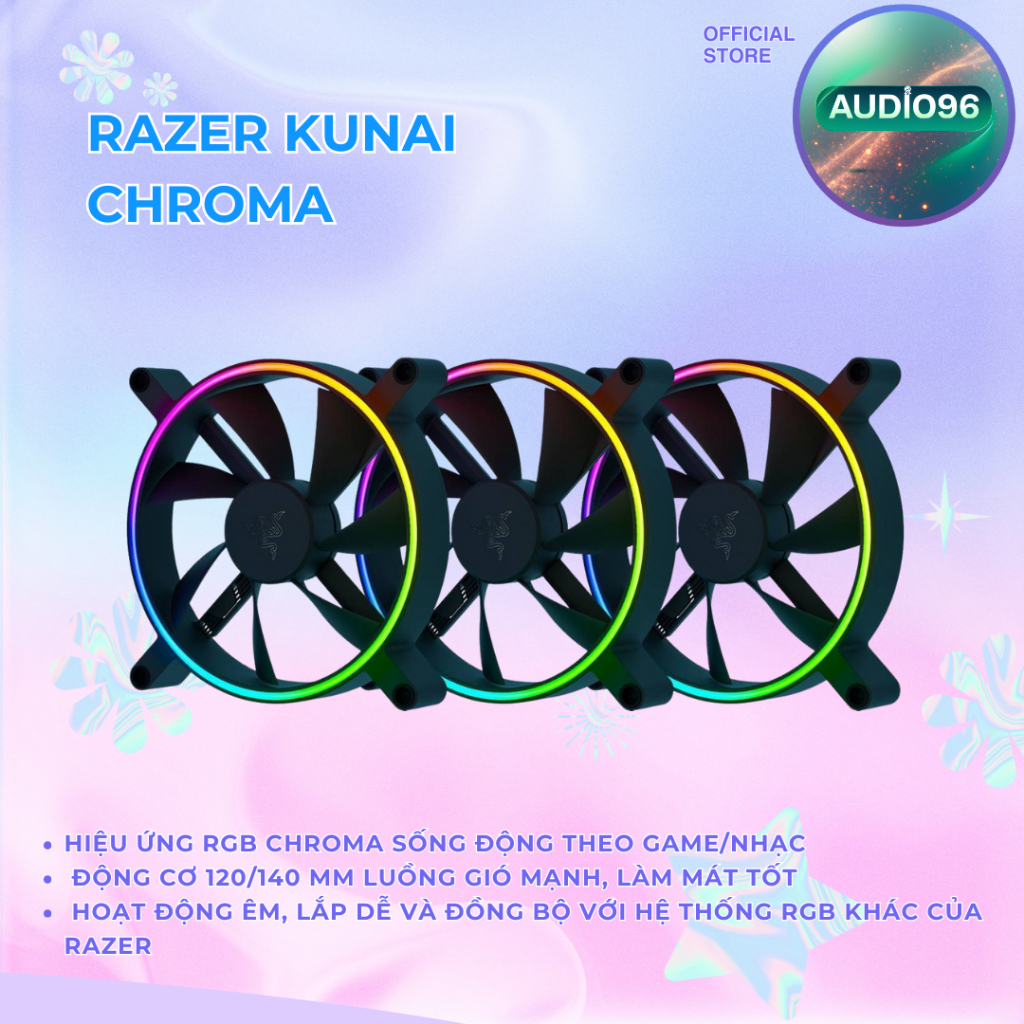 QUẠT TẢN Razer Kunai Chroma 120mm / 140mm (3 Fan) | Shopee Việt Nam