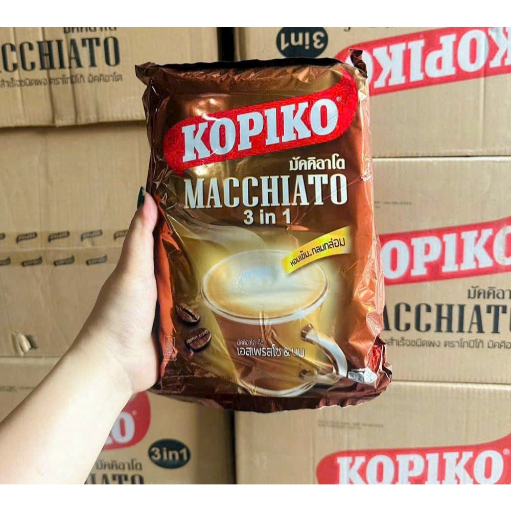 U66_ Túi Cà Phê Kopiko Macchiato 3in1 Vị Cà Phê Sữa 400g