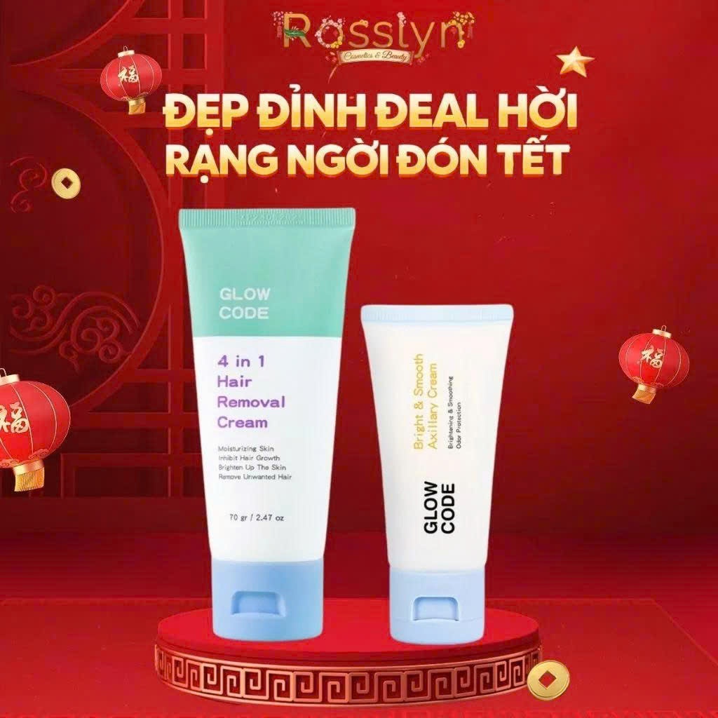 Kem tẩy lông GlowCode 4IN1 với Niacinamide và Vitamin E giúp lông mọc ...