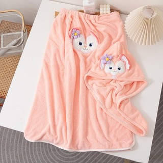 Set Khăn Tắm 2 Món Cáo LinaBell Hồng Cute – Khăn Quấn Body + Mũ Quấn Tóc Thấm Hút Tốt, Vải Mềm Mịn