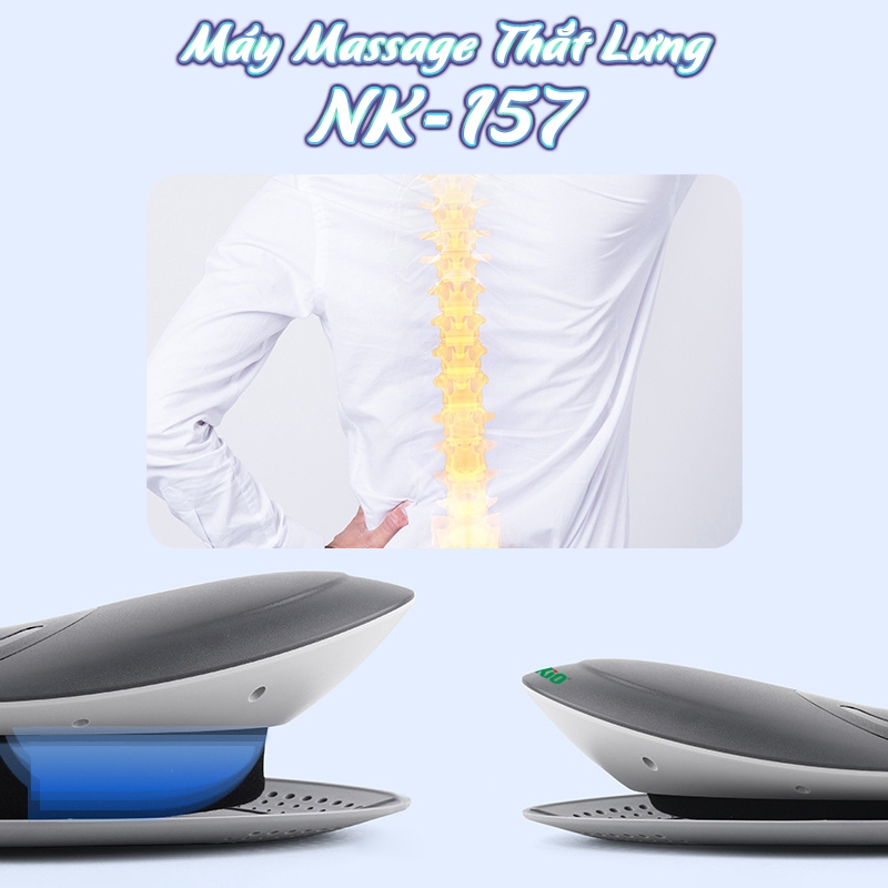 Máy Massage Trị Liệu Lưng Cao Cấp Rung Chườm Ấm Nikio NK-157 - Kéo Giãn Giúp Giảm Đau Thắt Lưng