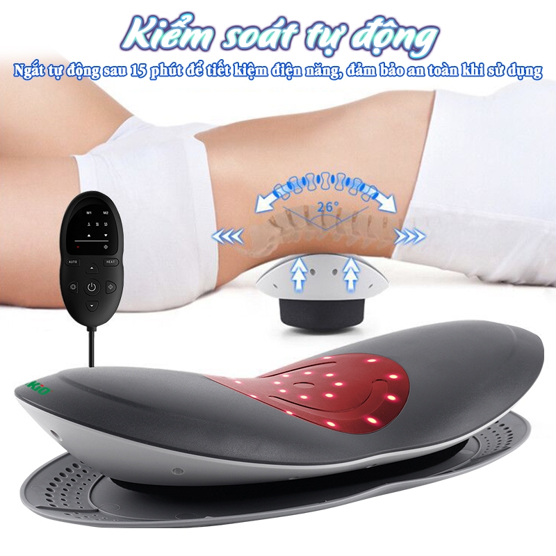 Máy Massage Trị Liệu Lưng Cao Cấp Rung Chườm Ấm Nikio NK-157 - Kéo Giãn Giúp Giảm Đau Thắt Lưng