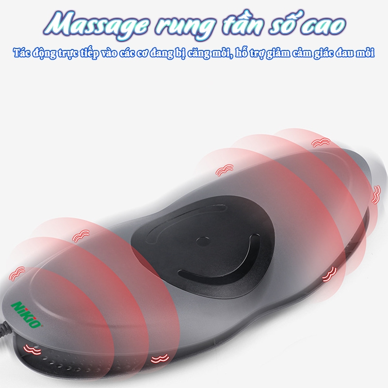 Máy Massage Trị Liệu Lưng Cao Cấp Rung Chườm Ấm Nikio NK-157 - Kéo Giãn Giúp Giảm Đau Thắt Lưng