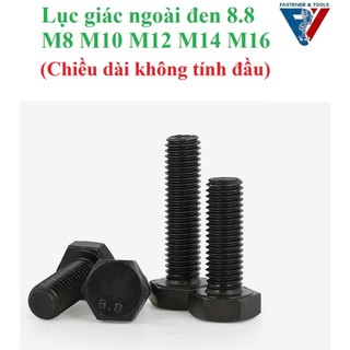 (Đen 8.8)  M8,M10,M12, M14,M16 Bulong lục giác ngoài đen M8-M16 cấp bền 8.8