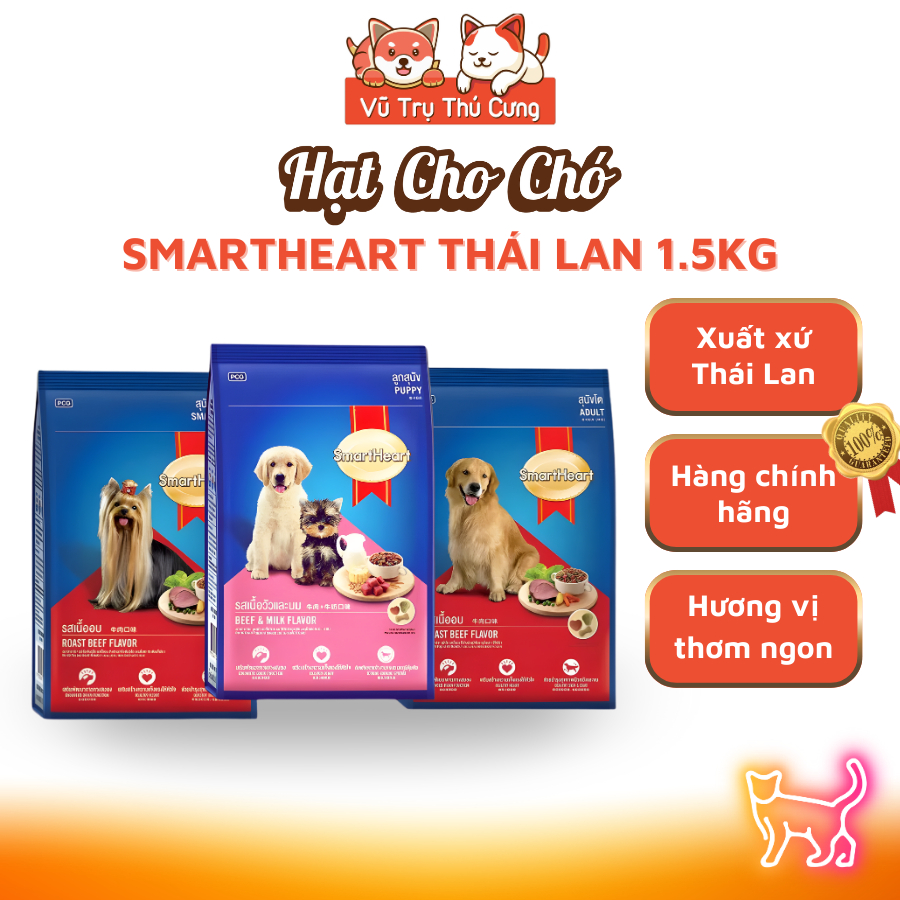 Hạt Cho Chó SmartHeart Thái Lan Giàu Dinh Dưỡng, Tốt Cho Tiêu Hóa
