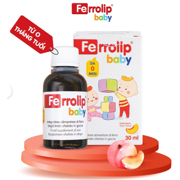 Sắt Hữu Cơ FERROLIP KIDS Bổ Sung Sắt Cho Bé - Dạng Bột Dành Cho Bé Từ 1 Tuổi và Dạng Lỏng Cho Bé 0M+