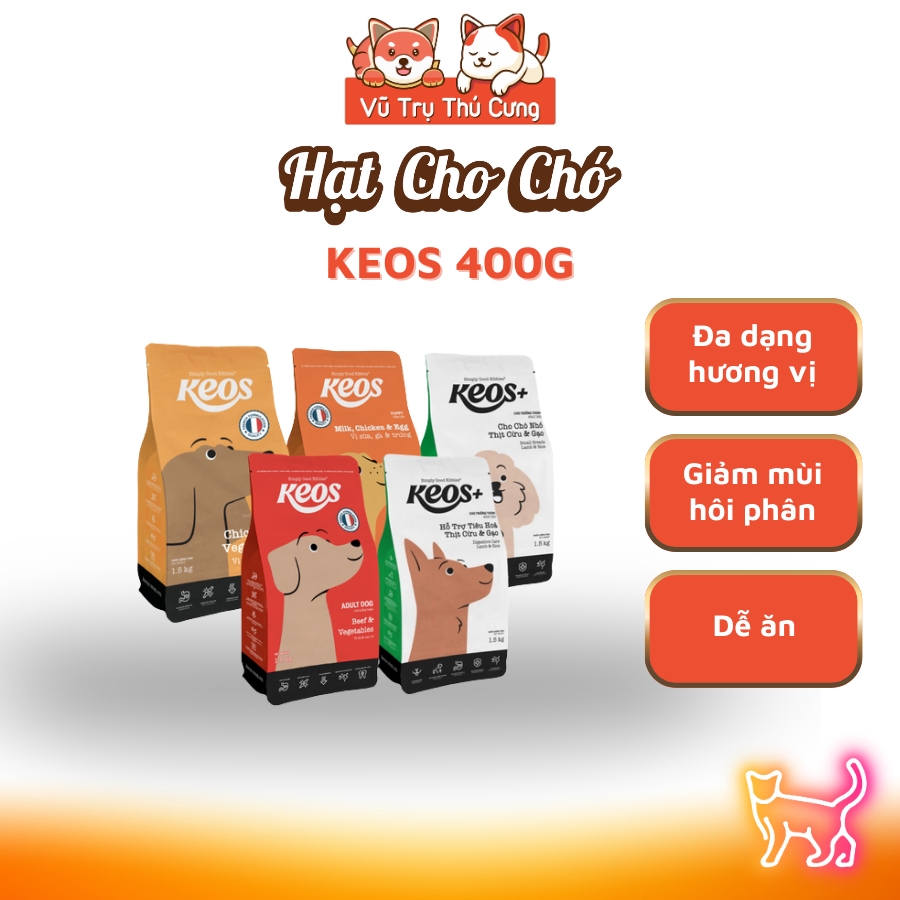 Thức Ăn Hạt Cho Chó Nhiều Dinh Dưỡng Keos 400g