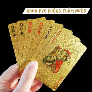Bộ Bài Tây Nhựa PVC Mạ Vàng 54 Lá Cao Cấp – Chống Nước, Dẻo Dai, Dễ Sử Dụng