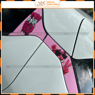 Decal tráng trí Cột A B C cho VF5, chất liệu in 3 lớp không phai màu không bong tróc