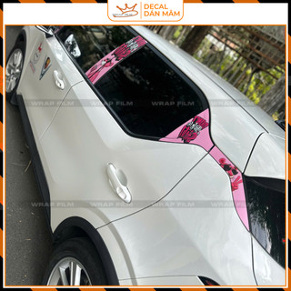 Decal tráng trí Cột A B C cho VF5, chất liệu in 3 lớp không phai màu không bong tróc