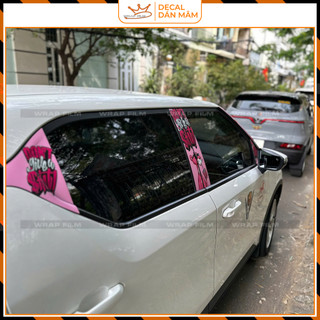 Decal tráng trí Cột A B C cho VF5, chất liệu in 3 lớp không phai màu không bong tróc