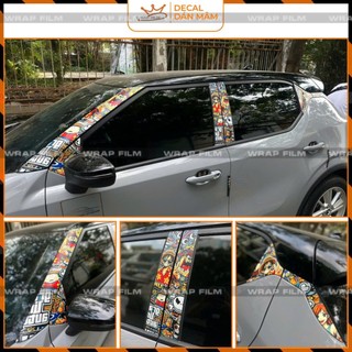 Decal tráng trí Cột A B C cho VF5, chất liệu in 3 lớp không phai màu không bong tróc
